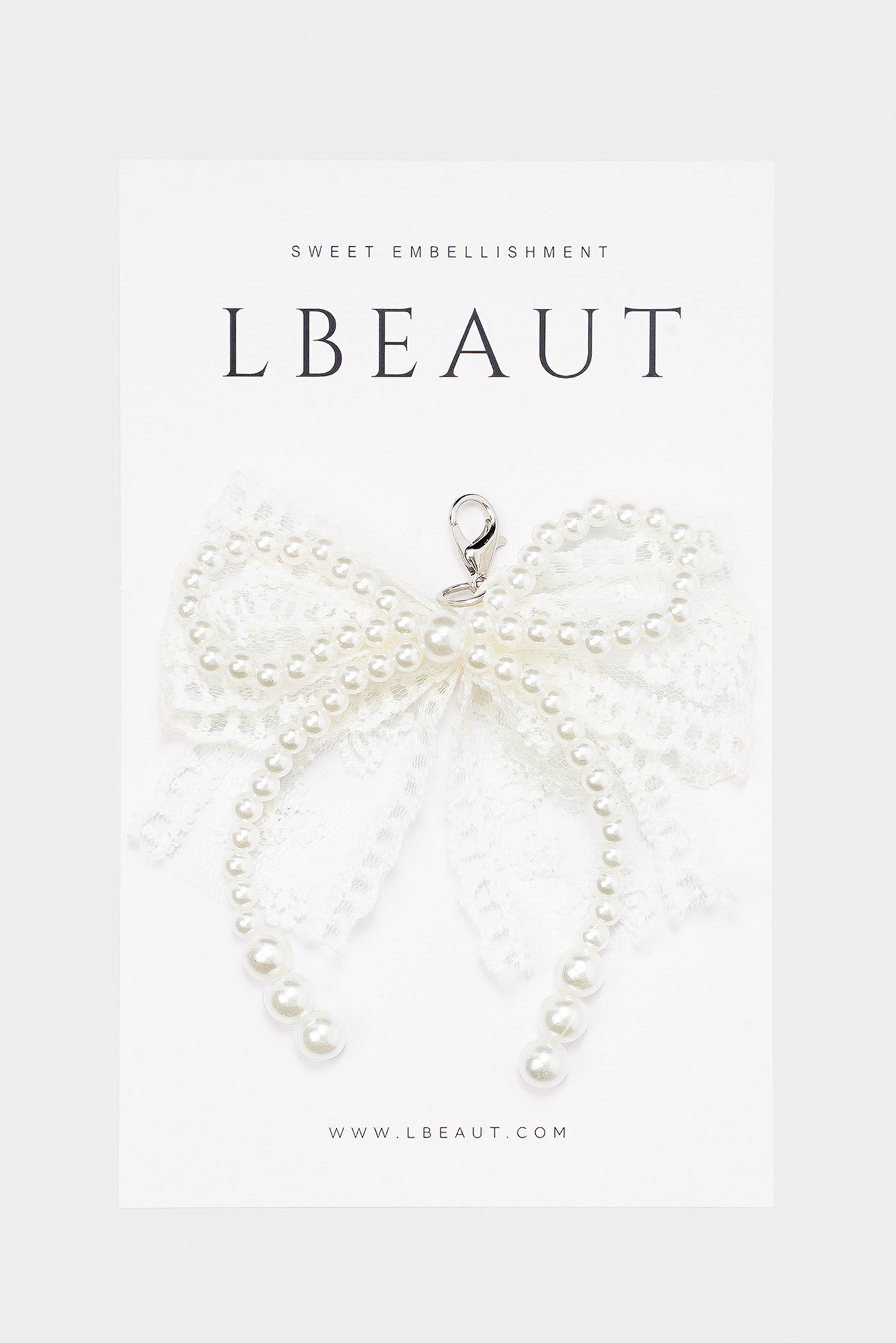 Lace and Pearl Bow Charm(6 PACKS)