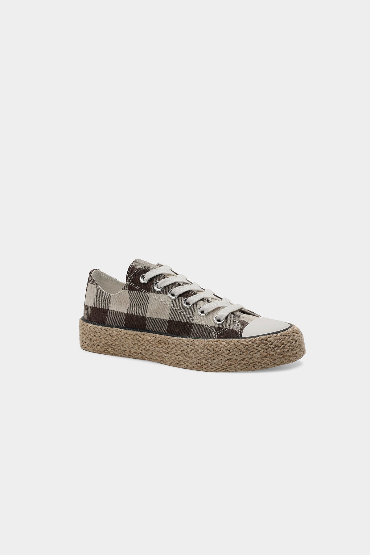 ASH-08-P Plaid Low Top Espadrille Sneakers