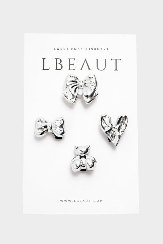 Bow, Heart &amp; Bear Metallic Charm Pack(6 PACK)