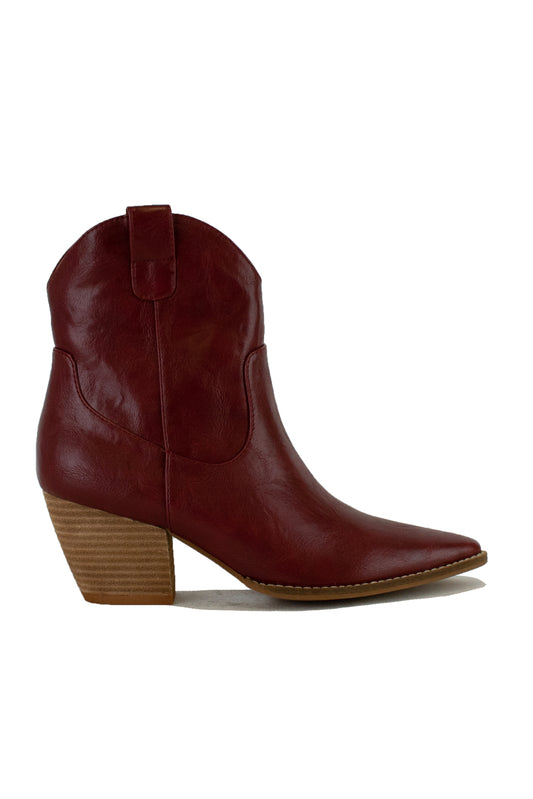 Classic Western Ankle Boots with Stacked Heel ARISA-46-PU