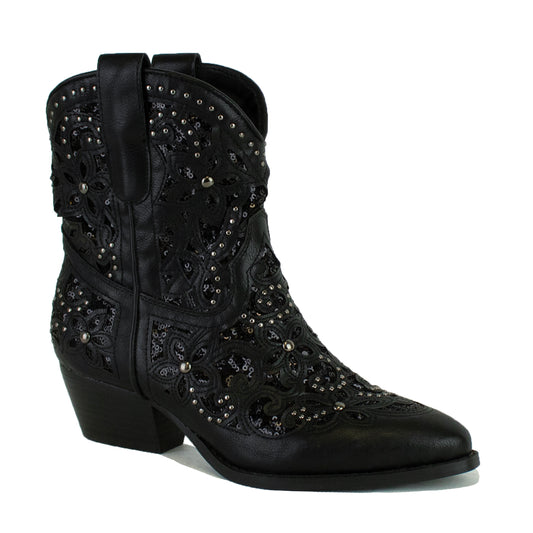 DALLAS-35 Embellished Western Cowgirl Boots