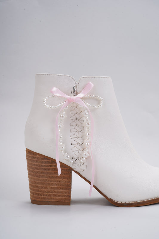 Pearl and Ribbon Bow Charm Set(6 PACKS)